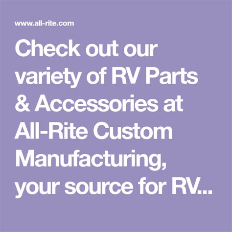 all-rite sheet metal inc|aftermarket rv accessories.